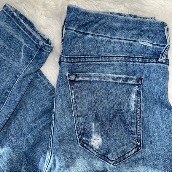 MOTHER Denim - Mother • The Looker Distressed Skinny Jeans in Graffiti Girl